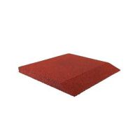 Červená gumová krajová hladká dlažba (V65/R00) FLOMA - 50 x 50 x 6,5 cm
