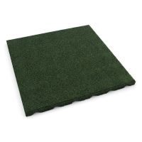 Zelená gumová certifikovaná dopadová dlažba (V25/R15) FLOMA - 50 x 50 x 2,5 cm