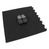 Černá gumová modulová puzzle dlažba (roh) FLOMA FitFlo SF1050 - délka 100 cm, šířka 100 cm, výška 1,6 cm