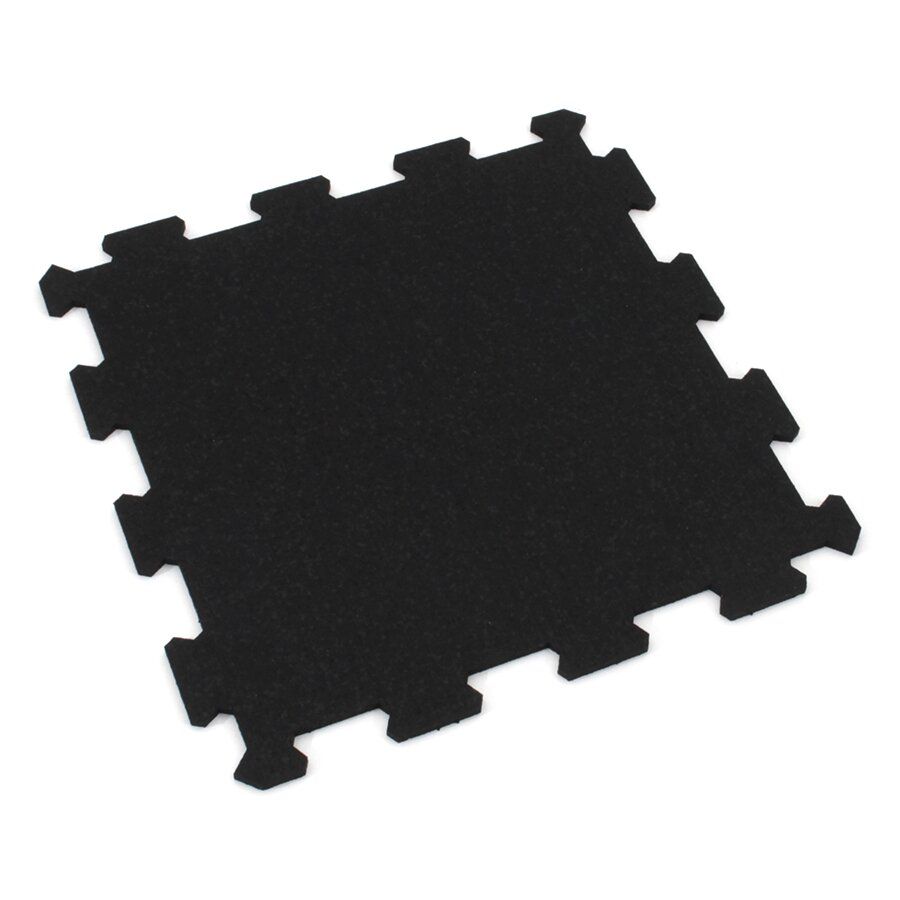 Černá gumová modulová puzzle dlažba (střed) FLOMA FitFlo SF1050 - délka 100 cm, šířka 100 cm, výška 1,6 cm