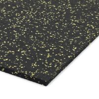 Černo-žlutá gumová podlahová deska (puzzle - roh) FLOMA FitFlo SF1050 - délka 100 cm, šířka 100 cm, výška 1,6 cm