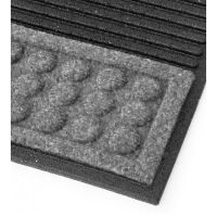 Šedá textilní gumová vstupní rohož FLOMA Scrape - délka 45 cm, šířka 75 cm, výška 1,3 cm