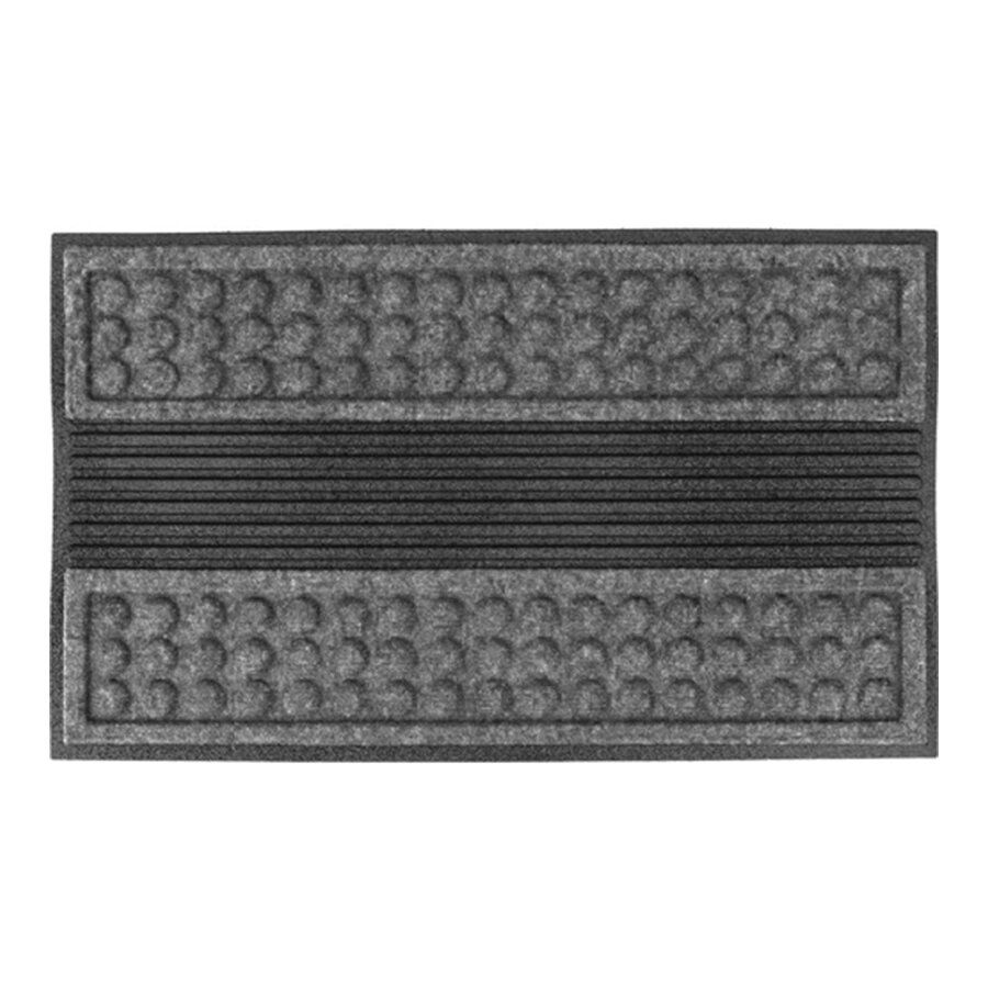 Šedá textilní gumová vstupní rohož FLOMA Scrape - délka 45 cm, šířka 75 cm, výška 1,3 cm