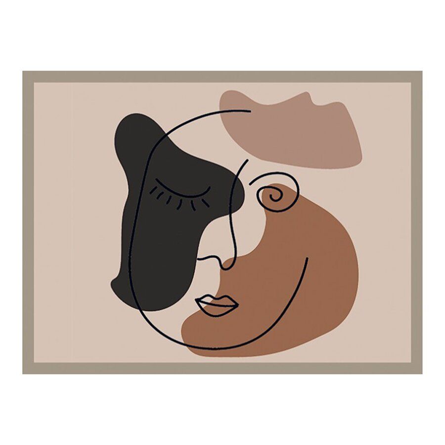 Hnědá pratelná vstupní rohož FLOMA Portrait - délka 50 cm, šířka 70 cm, výška 0,8 cm