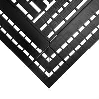 Černá protiskluzová průmyslová rohož WORK-DECK - délka 60 cm, šířka 120 cm, výška 2,5 cm