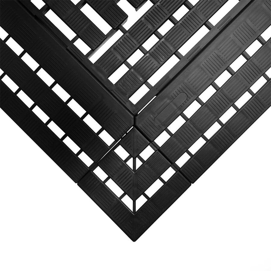 Černá protiskluzová průmyslová rohož WORK-DECK - délka 60 cm, šířka 120 cm a výška 2,5 cm