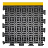 Černo-žlutá gumová protiúnavová dlažba (okraj) - délka 50 cm, šířka 50 cm, výška 1,35 cm