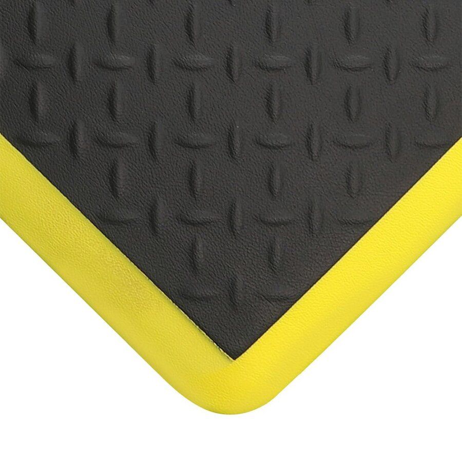 Černo-žlutá pěnová protiúnavová protiskluzová rohož - délka 120 cm, šířka 90 cm, výška 1,8 cm
