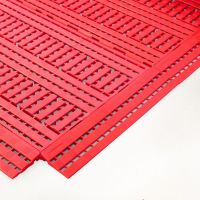 Červená protiskluzová průmyslová rohož WORK-DECK - délka 60 cm, šířka 120 cm, výška 2,5 cm