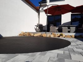 Gumová ochranná tlumicí kruhová podložka pod bazén, vířivku FLOMA PoolPad - průměr 403 cm, výška 0,8 cm