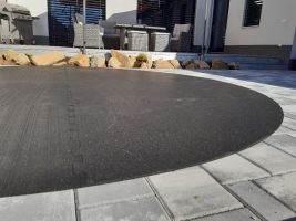 Gumová ochranná tlumicí kruhová podložka pod bazén, vířivku FLOMA PoolPad - průměr 403 cm, výška 0,8 cm