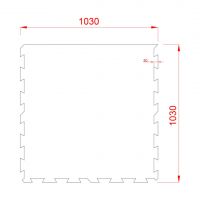 Gumová ochranná tlumicí puzzle podložka (okraj) pod bazén, vířivku FLOMA PoolPad - délka 100 cm, šířka 100 cm, výška 0,8 cm