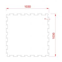 Gumová ochranná tlumicí puzzle podložka (střed) pod bazén, vířivku FLOMA PoolPad - délka 100 cm, šířka 100 cm, výška 0,8 cm