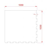 Gumová ochranná tlumicí puzzle podložka (roh) pod bazén, vířivku FLOMA PoolPad - délka 100 cm, šířka 100 cm, výška 0,8 cm