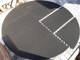 Gumová ochranná tlumicí puzzle podložka (roh) pod bazén, vířivku FLOMA PoolPad - délka 100 cm, šířka 100 cm, výška 0,8 cm