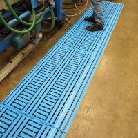 Modrá protiskluzová průmyslová rohož WORK-DECK - délka 60 cm, šířka 120 cm, výška 2,5 cm