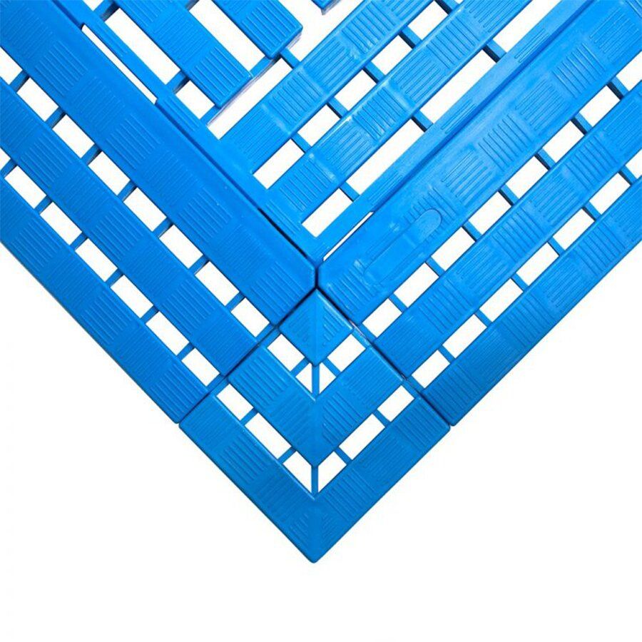 Modrá protiskluzová průmyslová rohož WORK-DECK - délka 60 cm, šířka 120 cm, výška 2,5 cm