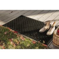 Černá čisticí venkovní vstupní rohož FLOMA Dots - délka 37 cm, šířka 60 cm, výška 1,8 cm