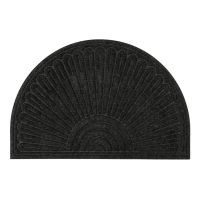 Antracitová textilní gumová vstupní půlkruhová rohož FLOMA Contours - délka 60 cm, šířka 90 cm, výška 1,1 cm