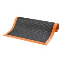 Černo-oranžová protiúnavová protiskluzová rohož Cushion Flex - délka 210 cm, šířka 91 cm, výška 1,27 cm