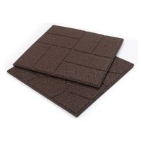 Hnědá gumová terasová dlažba FLOMA Cobblestone - délka 40,5 cm, šířka 40,5 cm, výška 1,5 cm