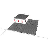 Hnědá gumová terasová dlažba FLOMA Cosmopolitan - délka 30,5 cm, šířka 30,5 cm, výška 1,5 cm
