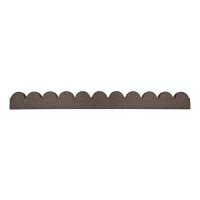 Hnědý gumový zahradní obrubník FLOMA Scalloped - délka 120 cm, šířka 5 cm, výška 10 cm