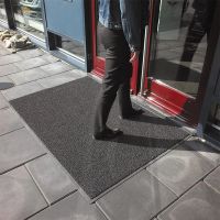 Šedá plastová PVC protiskluzová vstupní rohož Wayfarer - délka 150 cm, šířka 90 cm, výška 1 cm