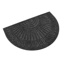 Šedá textilní gumová vstupní půlkruhová rohož FLOMA Contours - délka 60 cm, šířka 90 cm, výška 1,1 cm