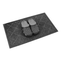 Šedá textilní gumová vstupní rohož FLOMA Parquet - délka 45 cm, šířka 75 cm, výška 1,1 cm