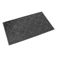 Šedá textilní gumová čistící vstupní rohož FLOMA Parquet - 45 x 75 x 1,1 cm